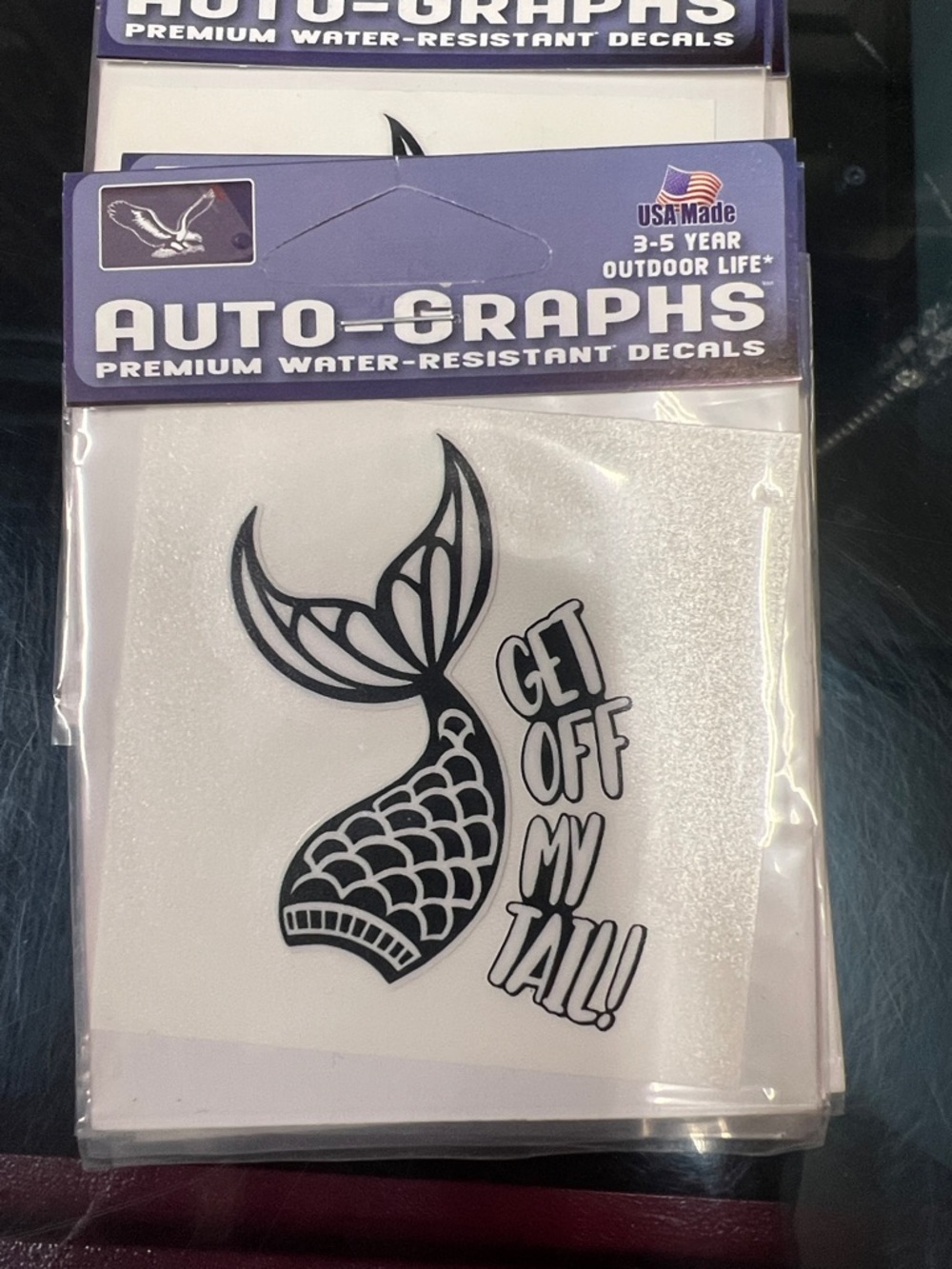 Autograph "Get Off My Tail" Black Waterproof Decal